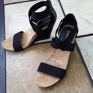 Wedge heel strappy sandals